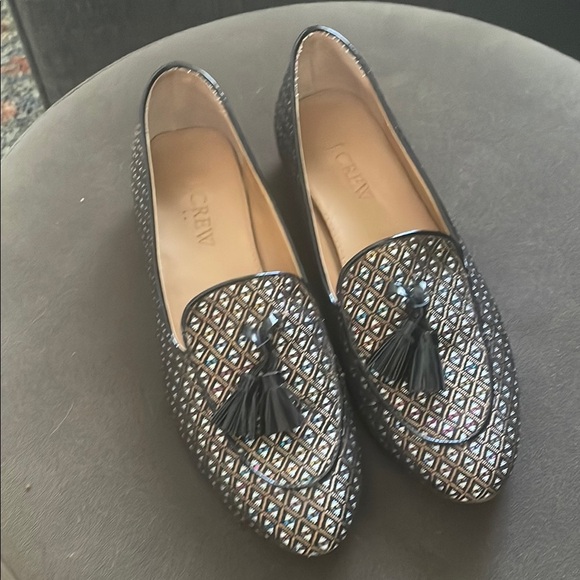 J. Crew Womens 6.5 Printed Loafers with Tassels Classic Work Flats - Picture 1 of 8